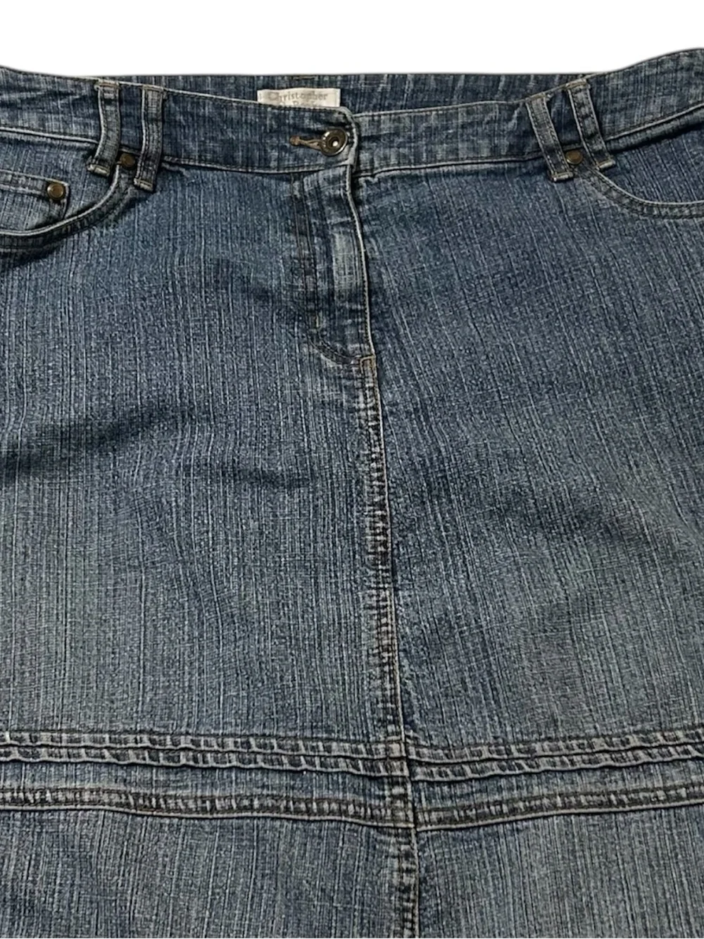 Christopher & Banks Washed Denim A-Line Skirt - Blue - Picture 2 of 7